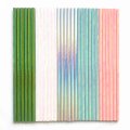 100 Pcs/Box Mixed Colorful Foil Metallic Iridescent Paper Straws
