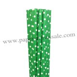 Swiss Dot Kelly Green Paper Straws 500pcs