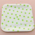 7" Green Polka Dot Square Paper Plates 60pcs 7" Green Polka Dot Square Paper Plates 60pcs