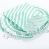 Aqua Diagonal Stripe Paper Favor Bags 400pcs