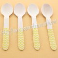 Yellow Chevron Print Wooden Spoons 100pcs