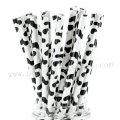 Black Cow Print Paper Drinking Straws 500pcs