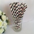 Red K Printed Black Striped Paper Straws 500pcs