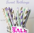 300pcs SWEET NOTHINGS Paper Straws Mixed