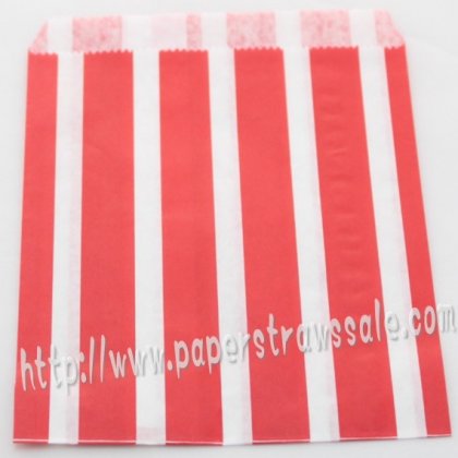 Red Vertical Striped Paper Favor Bags 400pcs [pfbags028]