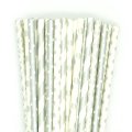 125 Pcs Mixed 5 Styles Silver Party Paper Straws 125 Pcs Mixed 5 Styles Silver Party Paper Straws