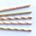 100 Pcs/Box Mixed Orange Brown Gold Fall Elegance Paper Straws