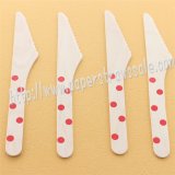 Wooden Knives with Red Polka Dot Print 100pcs