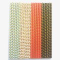 100 Pcs/Box Mixed Metallic Gold Foil Colored Wave Paper Straws