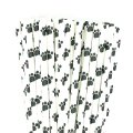 Dog Puppy Cat Pet Black Paw Paper Straws 500 Pcs