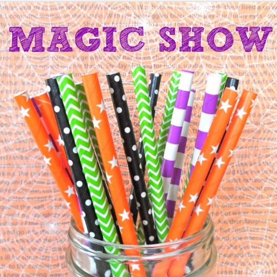 100 Pcs/Box Mixed Magic Show Party Paper Straws - Click Image to Close