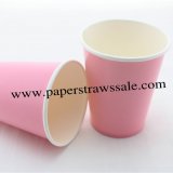 90Z Pink Plain Paper Drinking Cups 120pcs