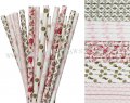 250pcs Spring Garden Party Paper Straws Mixed