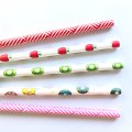 100 Pcs/Box Mixed Fruit Weave Donut Harvest Basket Paper Straws