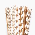100 Pcs/Box Mixed Metallic Foil Rose Gold Paper Straws