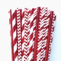 100 Pcs/Box Mixed Metallic Foil Red Paper Straws