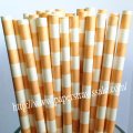 Peach Sailor Stripe Paper Drinking Straws 500pcs