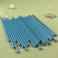 Blue Silver Foil Fish Tail Mermaid Scale Paper Straws 500 pcs