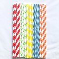 100 Pcs/Box Mixed Colorful Carnival Colors Paper Straws