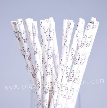 Cute Doll Toy Rabbit Paper Straws 500pcs