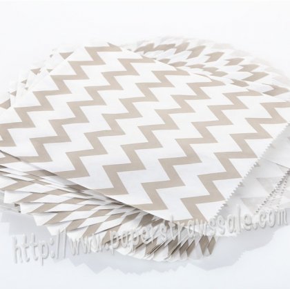 Gray Thin Chevron Paper Favor Bags 400pcs