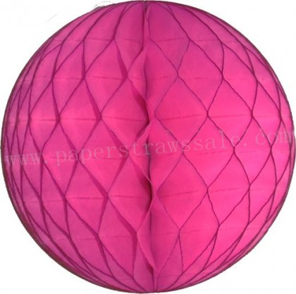 Hot Pink Tissue Paper Honeycomb Balls 20pcs [honeycombball002]