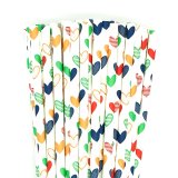 Colorful Colored Valentine Sweet Heart Paper Straws 500 Pcs