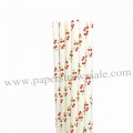 Cherry Printed Paper Drinking Straws 500pcs