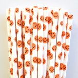Joy Smile Orange Emoji Jelly Smiley Paper Straws 500 Pcs