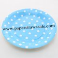 9" Blue Round Paper Plates White Dot 60pcs 9" Blue Round Paper Plates White Dot 60pcs