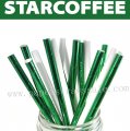 200pcs Green White Star Coffee Paper Straws Mixed 200pcs Green White Star Coffee Paper Straws Mixed