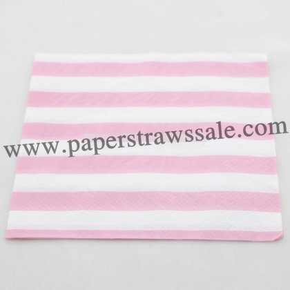 Pink Striped Printed Paper Napkins 300pcs [ppnapkins001]