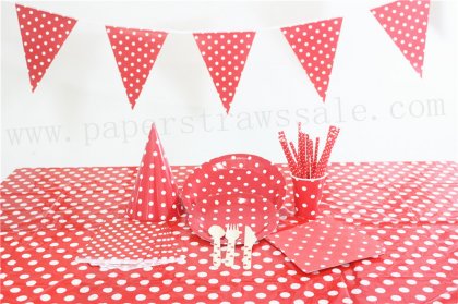 Red Christmas Party Tableware Set for 20 People [tablewareset027]