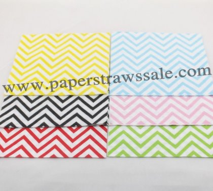 2400pcs Mixed 6 Colors Chevron Paper Napkins [mmpnapkins003]