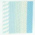 125 Pcs Mixed 5 Styles Light Blue Pastel Paper Straws