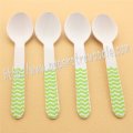 Green Chevron Print Wooden Spoons 100pcs