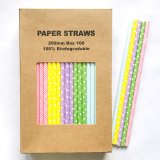 100 Pcs/Box Mixed Easter Basket Party Paper Straws