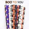 100 Pcs/Box Mixed Party Halloween Boo To You Paper Straws