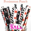250pcs PERSIMMON PUNCH Themed Paper Straws Mixed 250pcs PERSIMMON PUNCH Themed Paper Straws Mixed