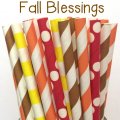 100 Pcs/Box Mixed Fall Blessings Party Paper Straws