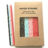 100 Pcs/Box Mixed Metallic Foil Assorted Star Paper Straws