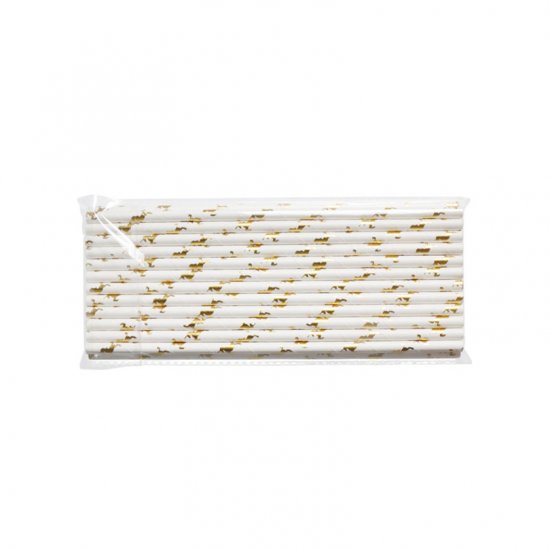 Metallic Gold Foil Unicorn Paper Straws 500 pcs - Click Image to Close