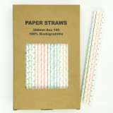 100 Pcs/Box Mixed Gender Reveal Baby Day Party Paper Straws