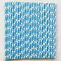 White Polka Dot Blue Paper Straws 500 Pcs