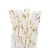 Metallic Gold Foil Unicorn Paper Straws 500 pcs