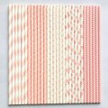 125 Pcs Mixed 5 Styles Light Pink Party Paper Straws