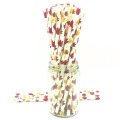 Brown Yellow Puplish Red Maple Leaf Paper Straws 500 Pcs