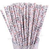 Colored Classical Ancient Floral Paper Straws 500 pcs