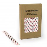 100 pcs/Box Black Red Poker Casino Paper Straws