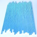 Foil Plain Solid Blue Iridescent Paper Straws 500 Pcs